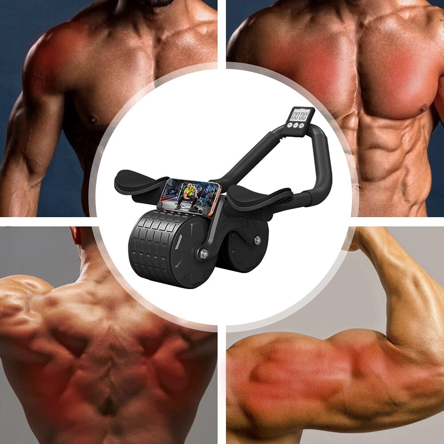 Automatic Rebound AB Roller Abdominal Wheel Anti Slip Fitness Exercise Trainer