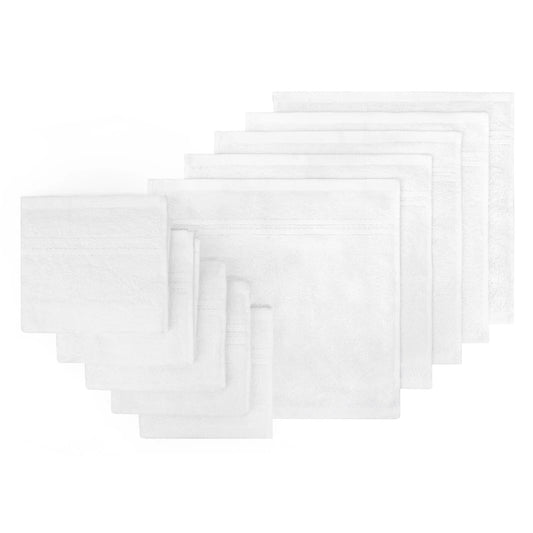 White 10 Pack 100 Percent Cotton Face Washers Ultra Soft Bath Towels 30 x 30cm
