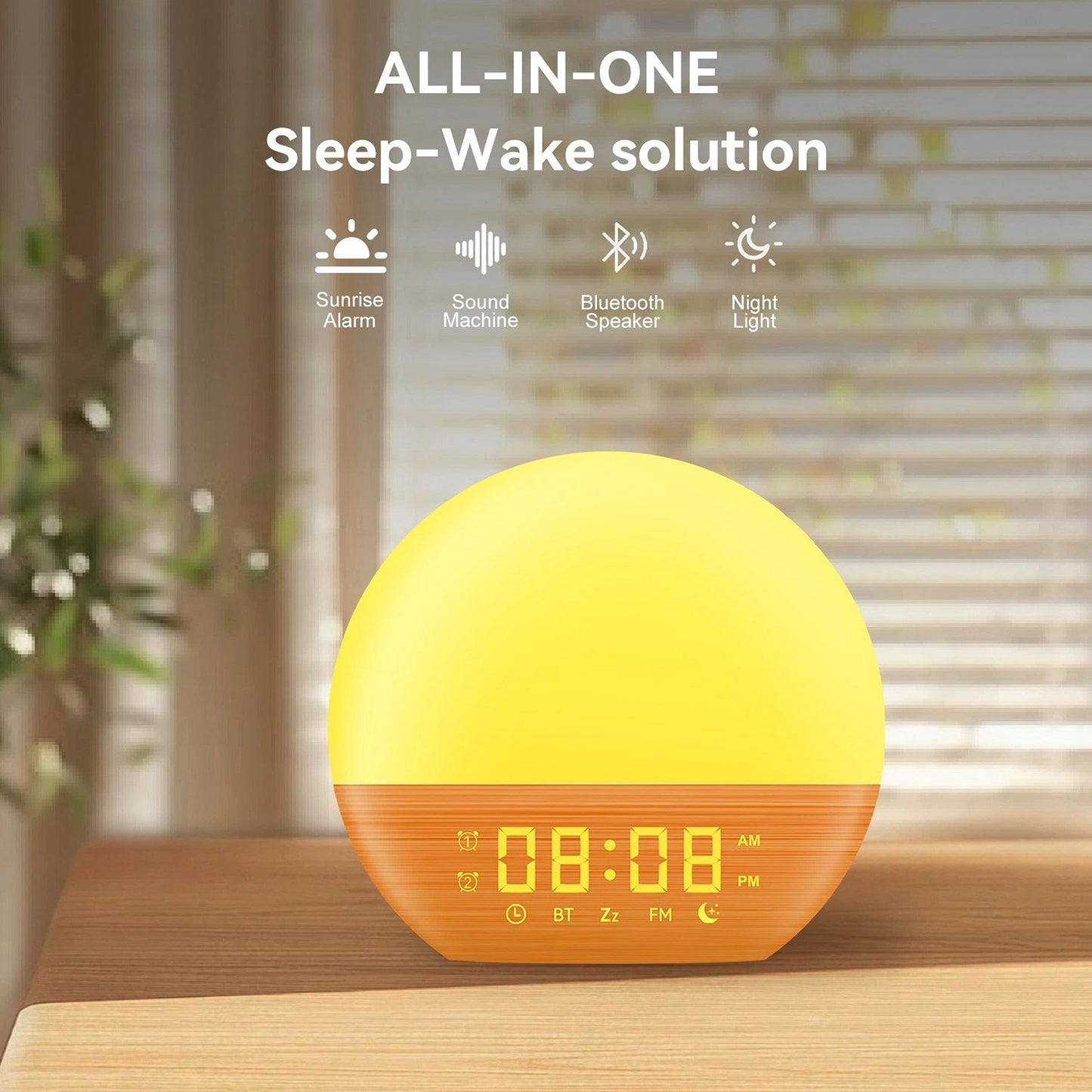 Sunrise Alarm Clock Wake Up Light With Sound Machine And White Noise