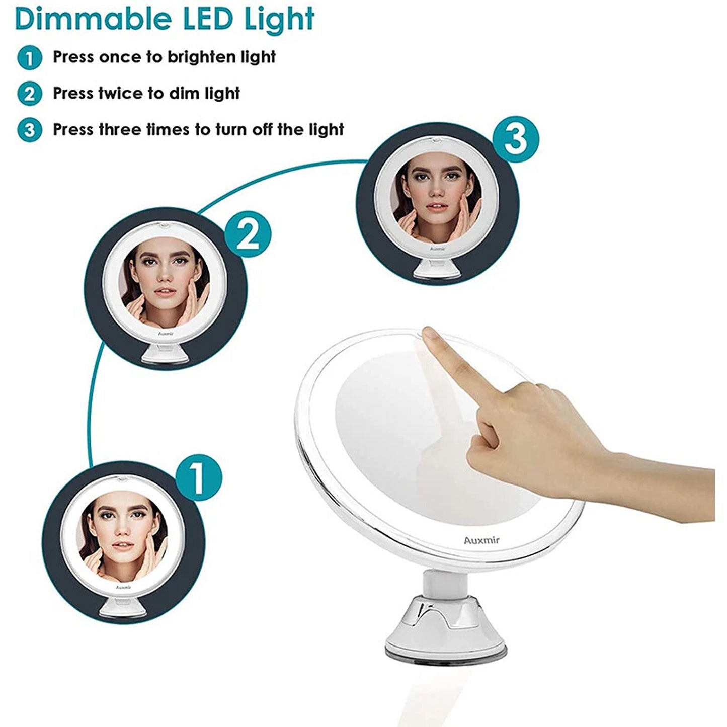 Flexible 10X LED Makeup Mirror Magnifying with Rotating Arm