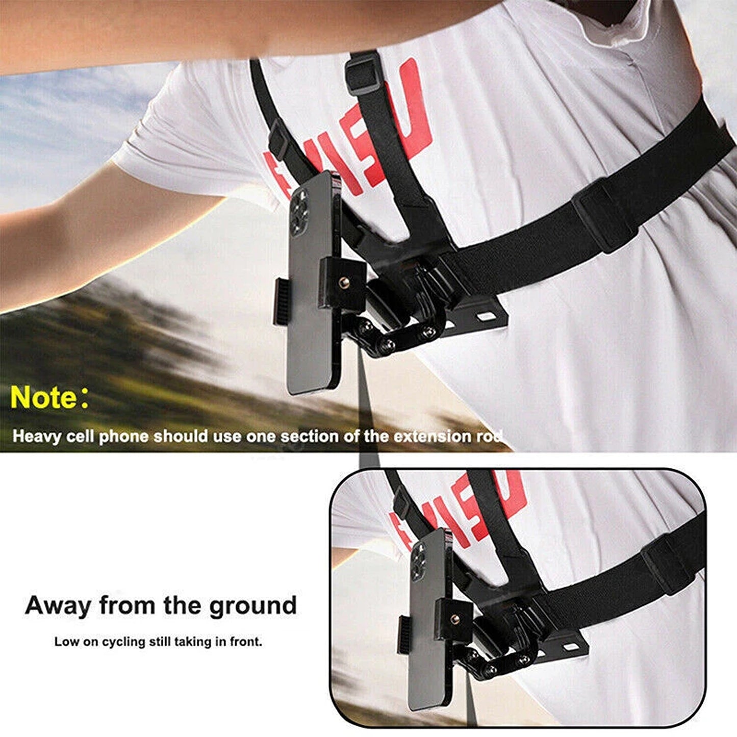 Adjustable Chest Harness Clip Holder for Smartphones and GoPro