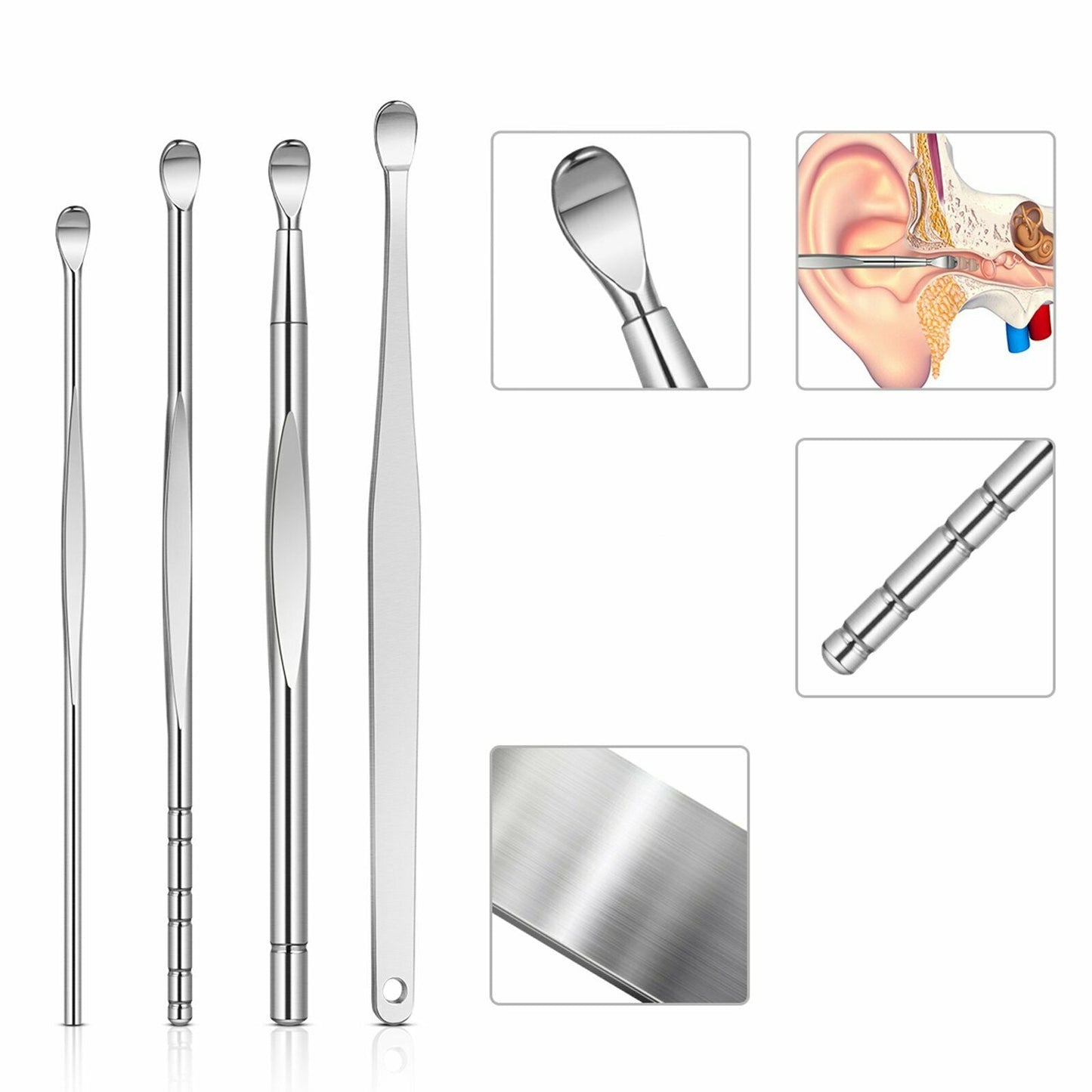 Stainless Steel Ear Wax Cleaner Picker - 7pcs