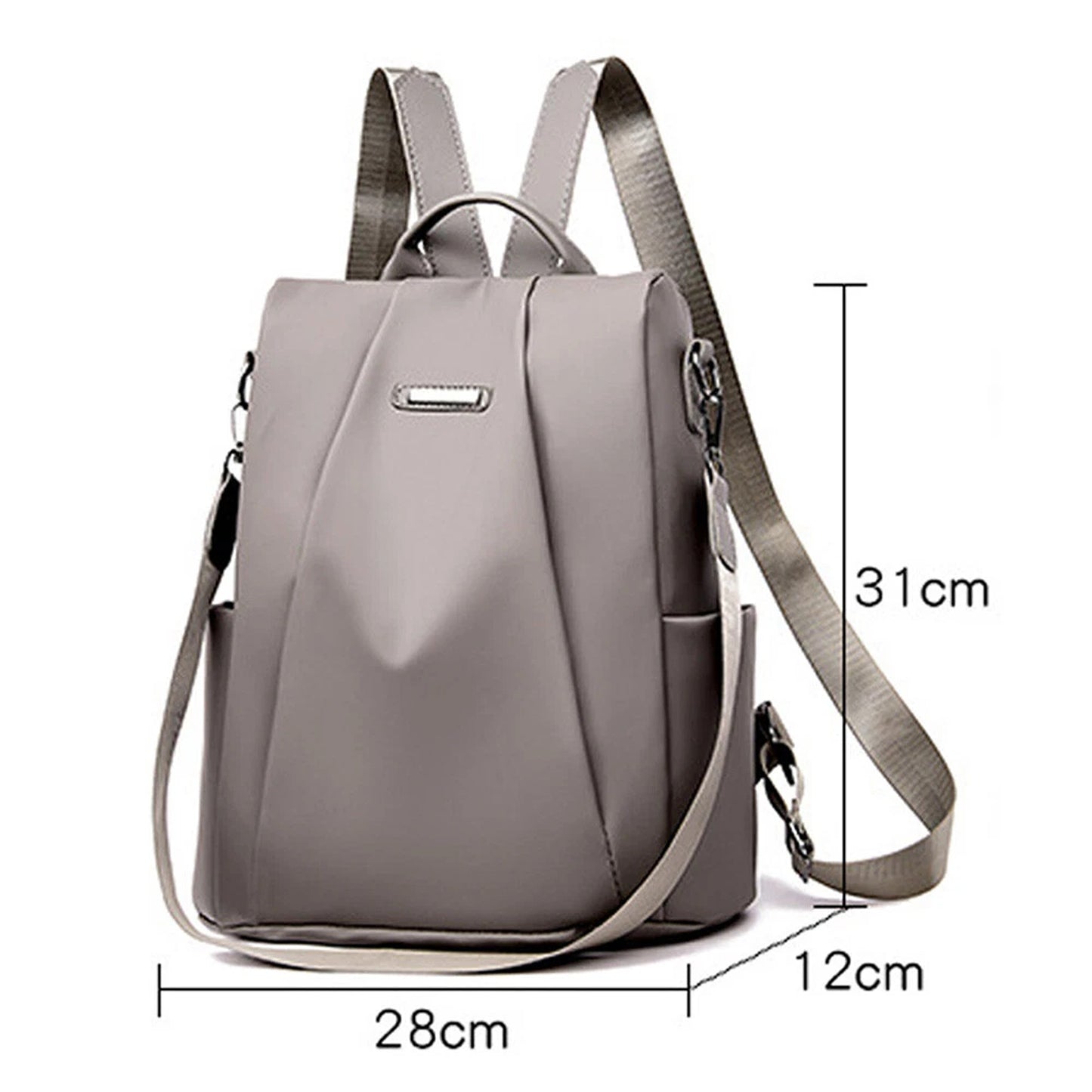 Black Womens Oxford Backpack for Travel and Work