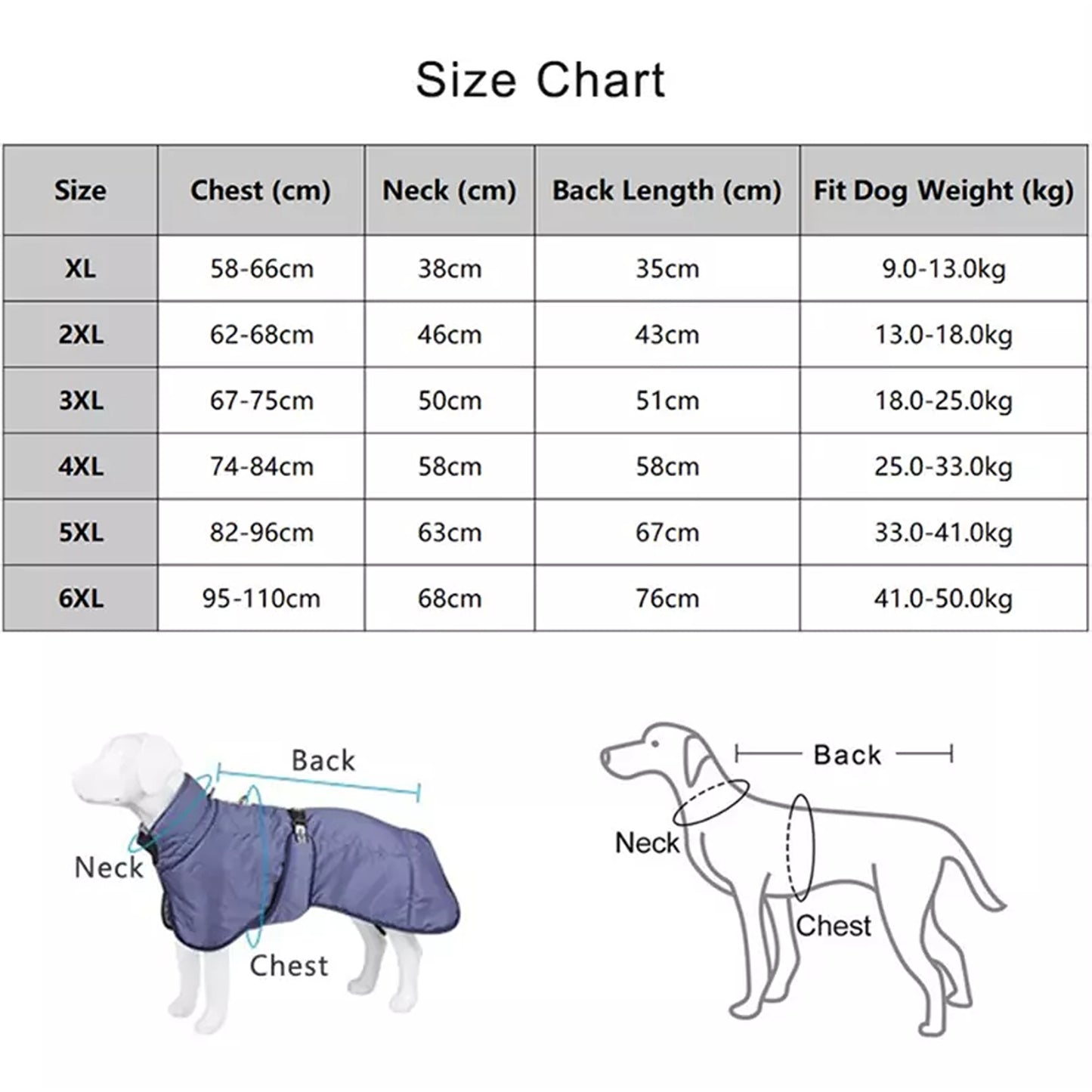 Waterproof Winter Warm Dog Jacket Thick Windproof Coat - Navy Blue