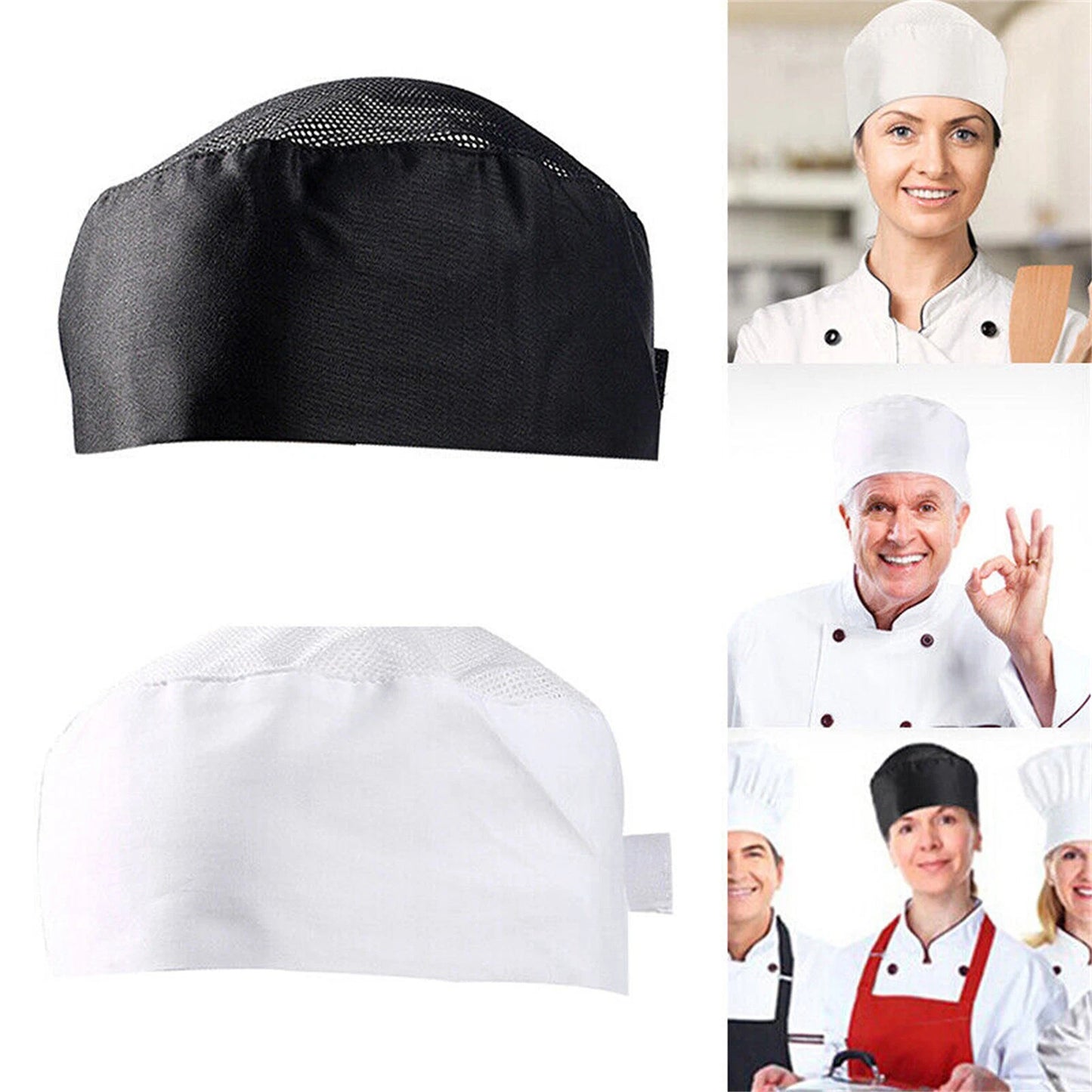 Professional Kitchen Chef Hat Breathable Design