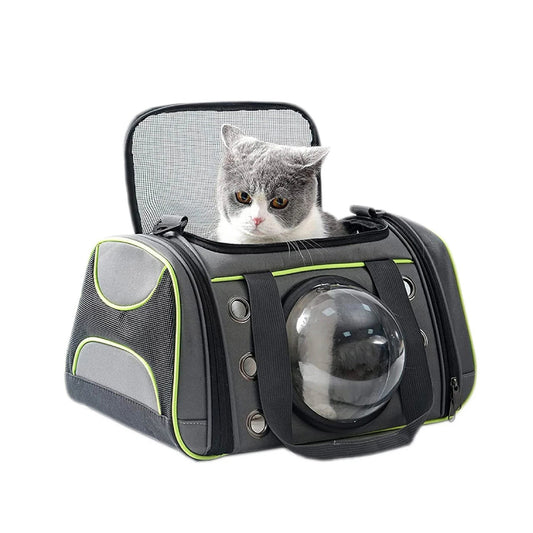 Cat and Dog Carrier Travel Bag with Breathable Mesh and Shoulder Strap