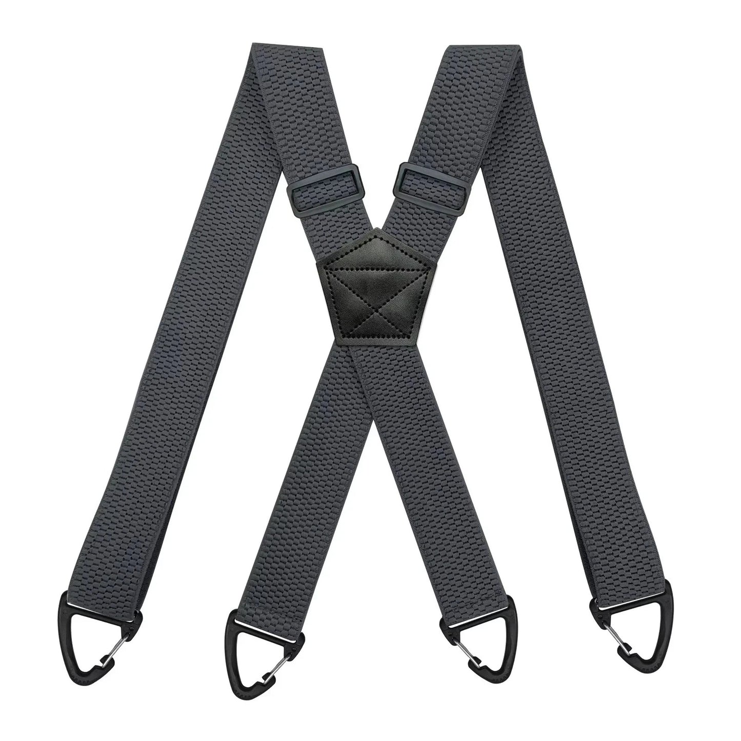 Grey Heavy Duty Elastic Suspenders for Men Trouser Pants Braces