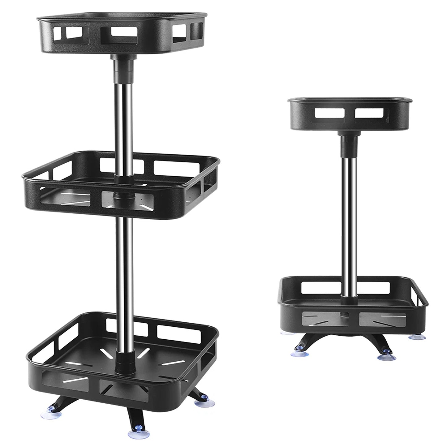Bathroom and Kitchen Spice Rack Makeup Organizer Shelf Rotates Freely