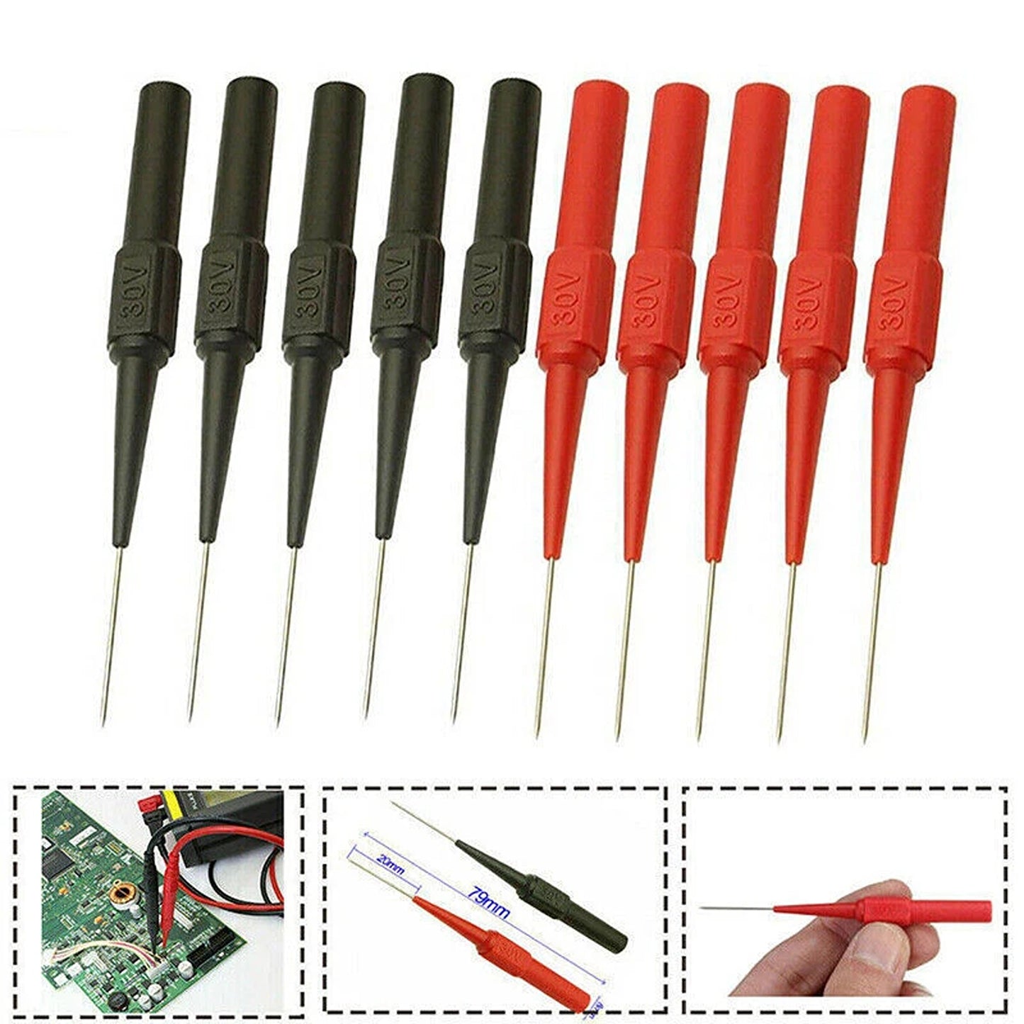 Multimeter Back Probe Test Leads Sharp Needle Micro Pin Kit
