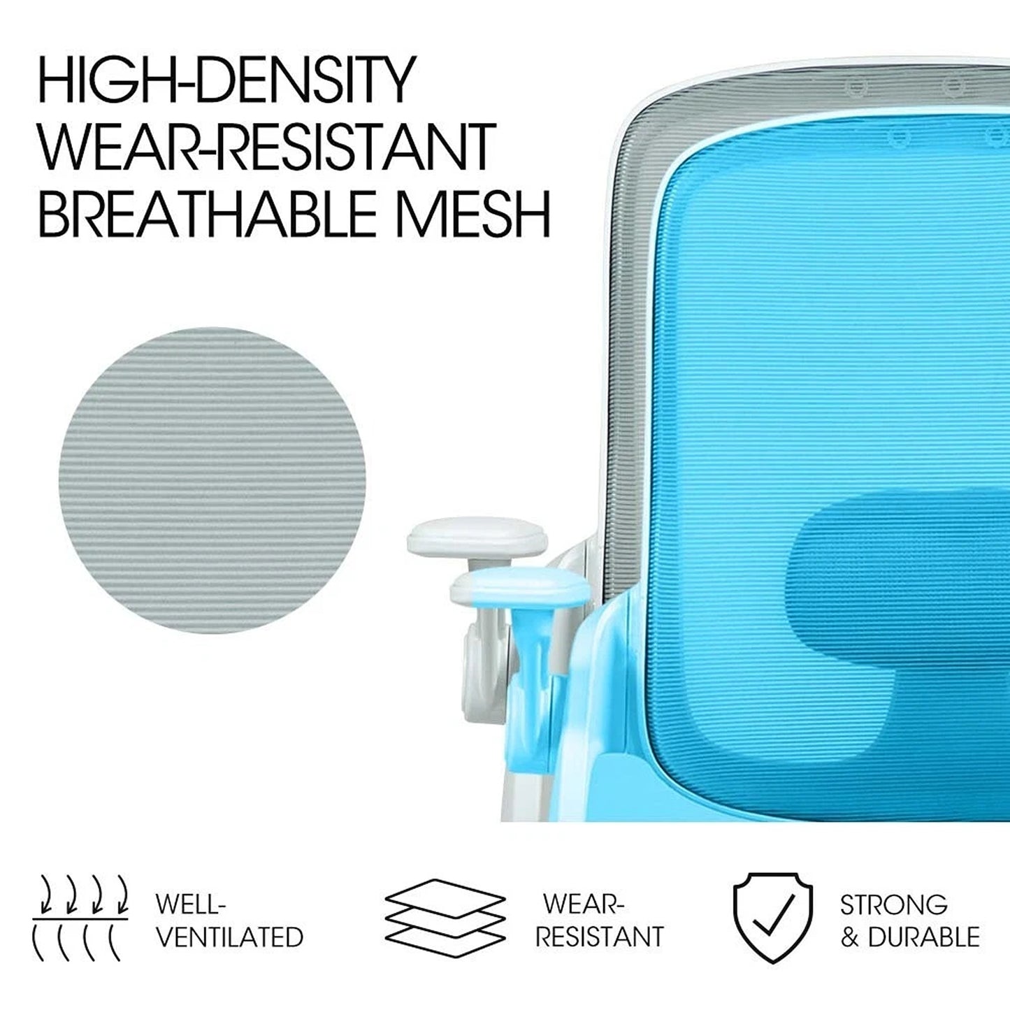 Ergonomic Office Desk Chair Mesh Comfortable Computer Study Chair White Grey