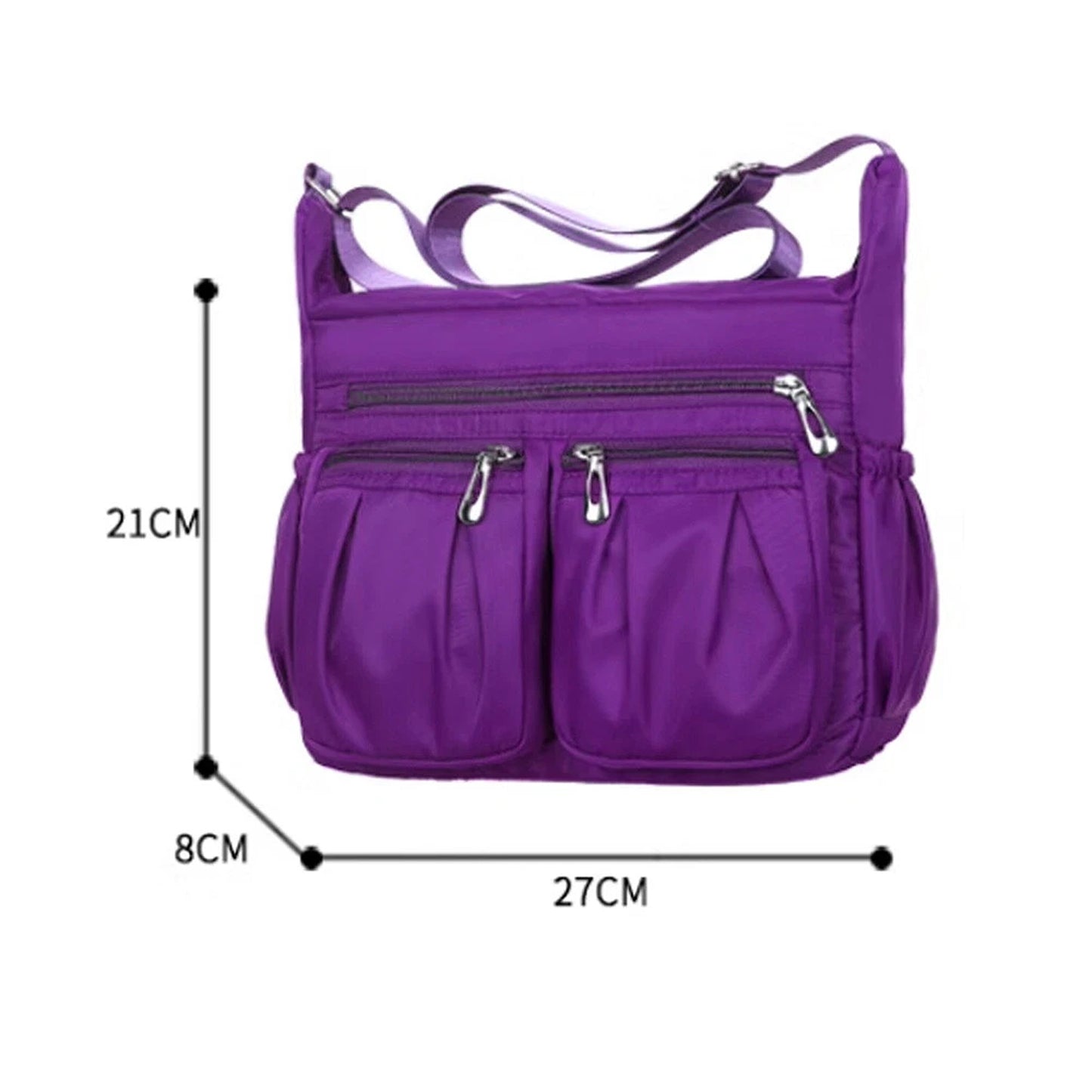 Red Womens Multi Pocket Crossbody Bag Casual Travel Shoulder Handbag