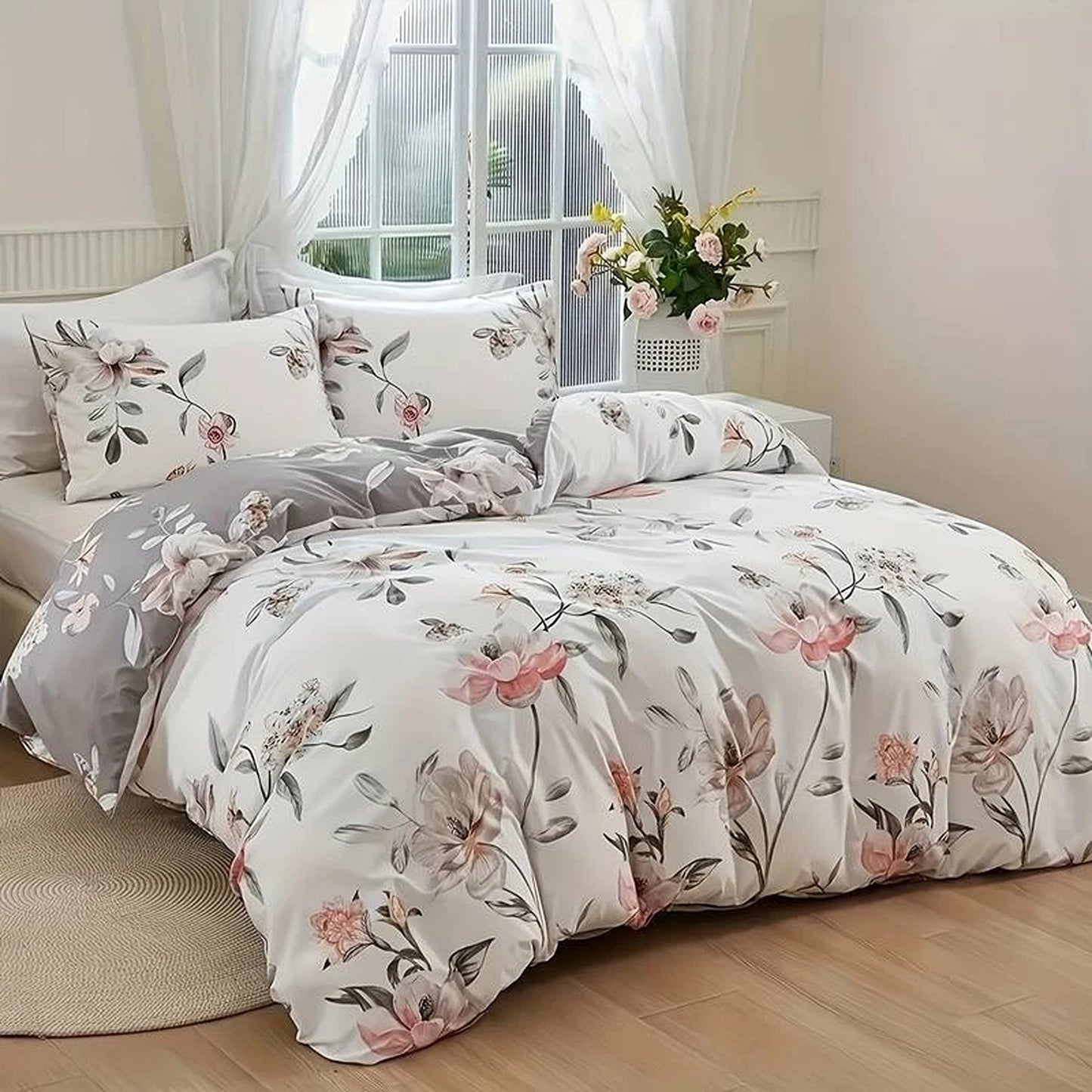 Floral Pattern Ultra Soft Bedding Set Duvet Doona Cover with Pillowcases