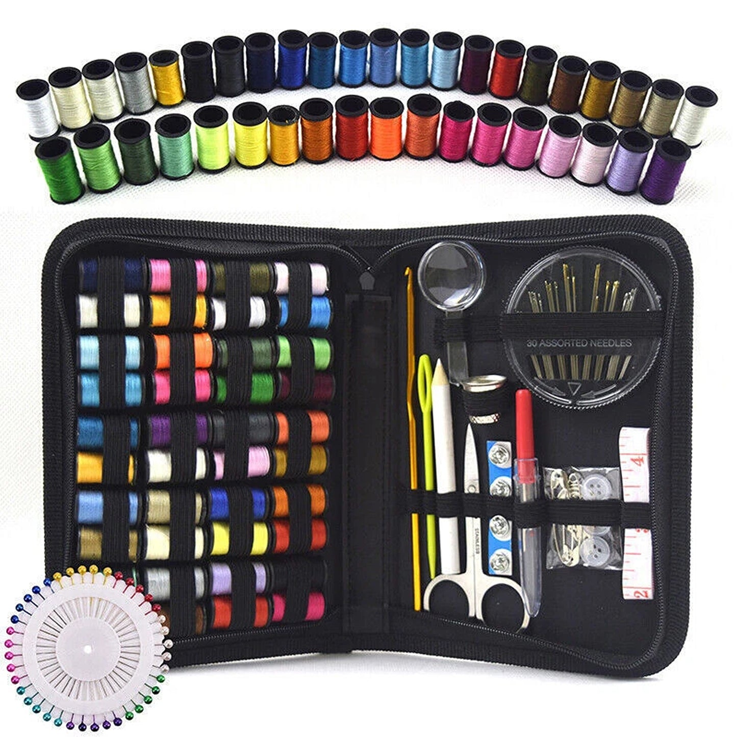 128 Piece Portable Sewing Kit for Home Travel and Emergency Use
