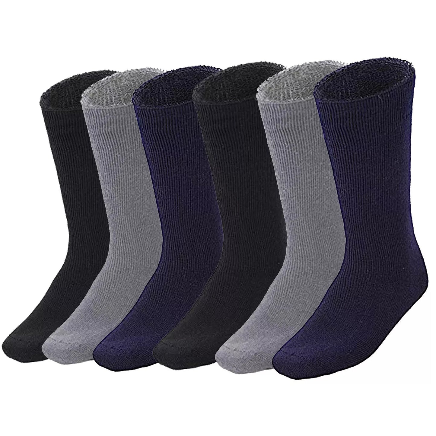 6 Pairs Bamboo Mens Heavy Duty Thick Work Socks Cushion - Assorted Colour