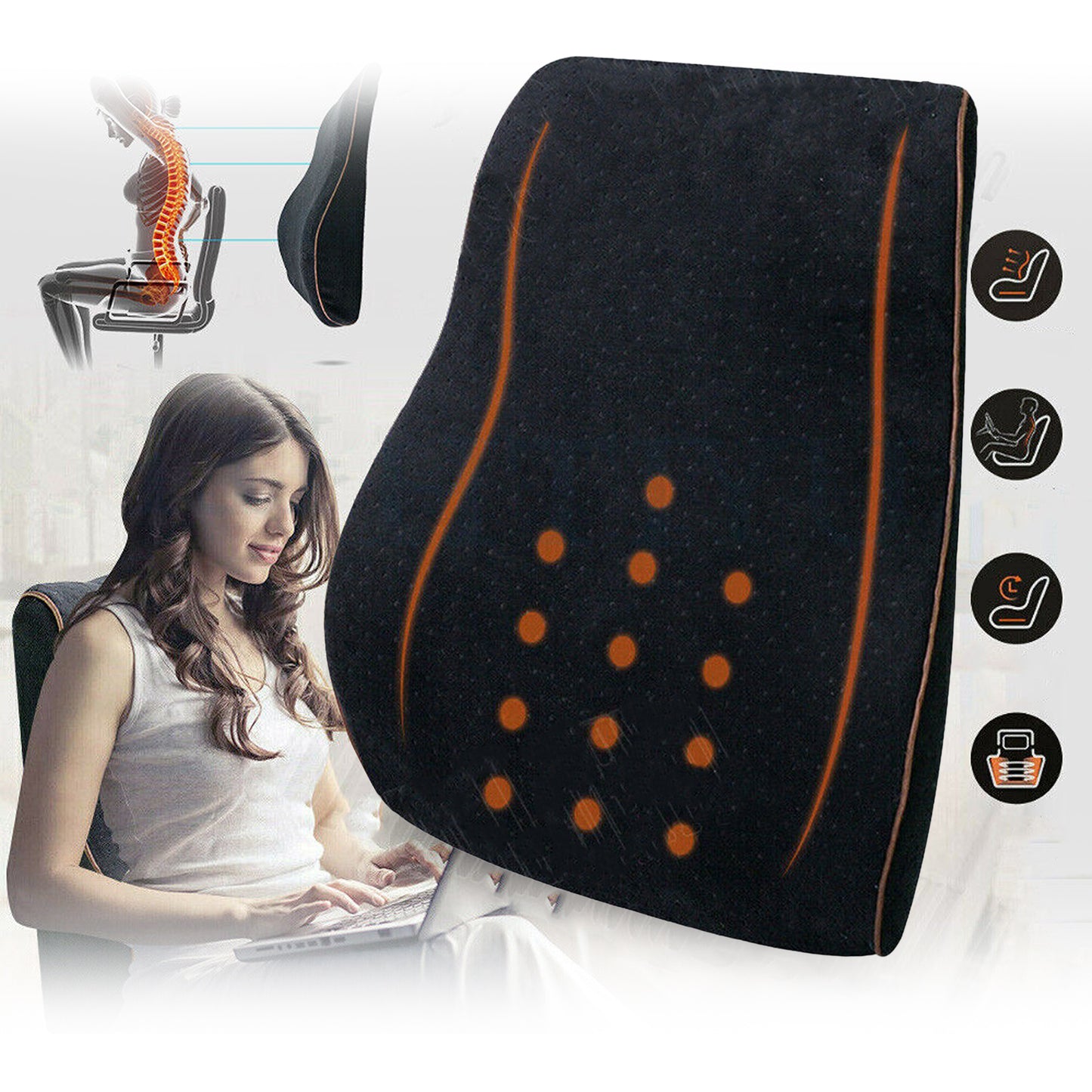 Lumbar Support Cushion with Memory Foam