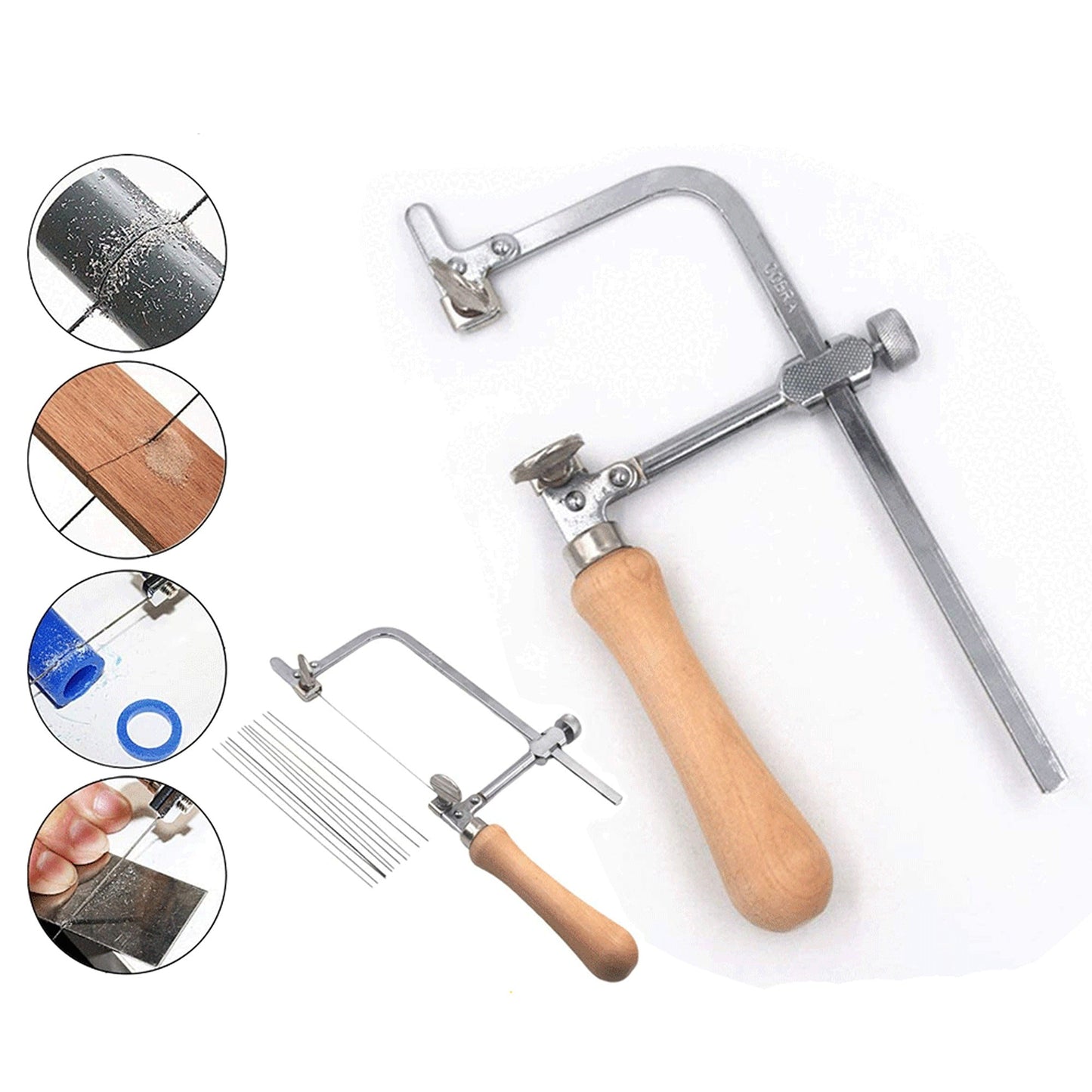 U Shaped Jewelers Saw Frame Mini DIY Jewelry Tool with 12 Blades