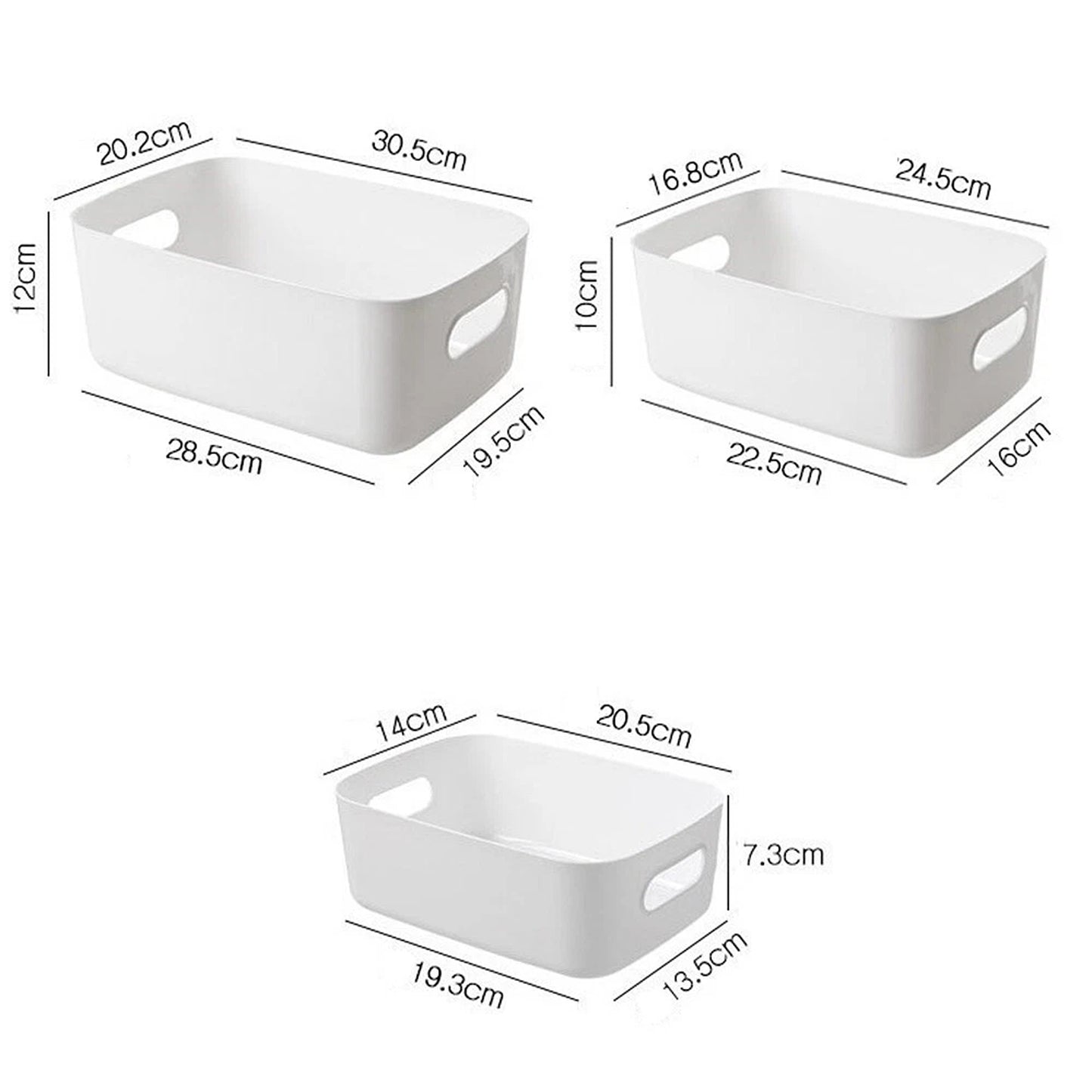 Plastic Storage Basket with Carry Handle for Organization