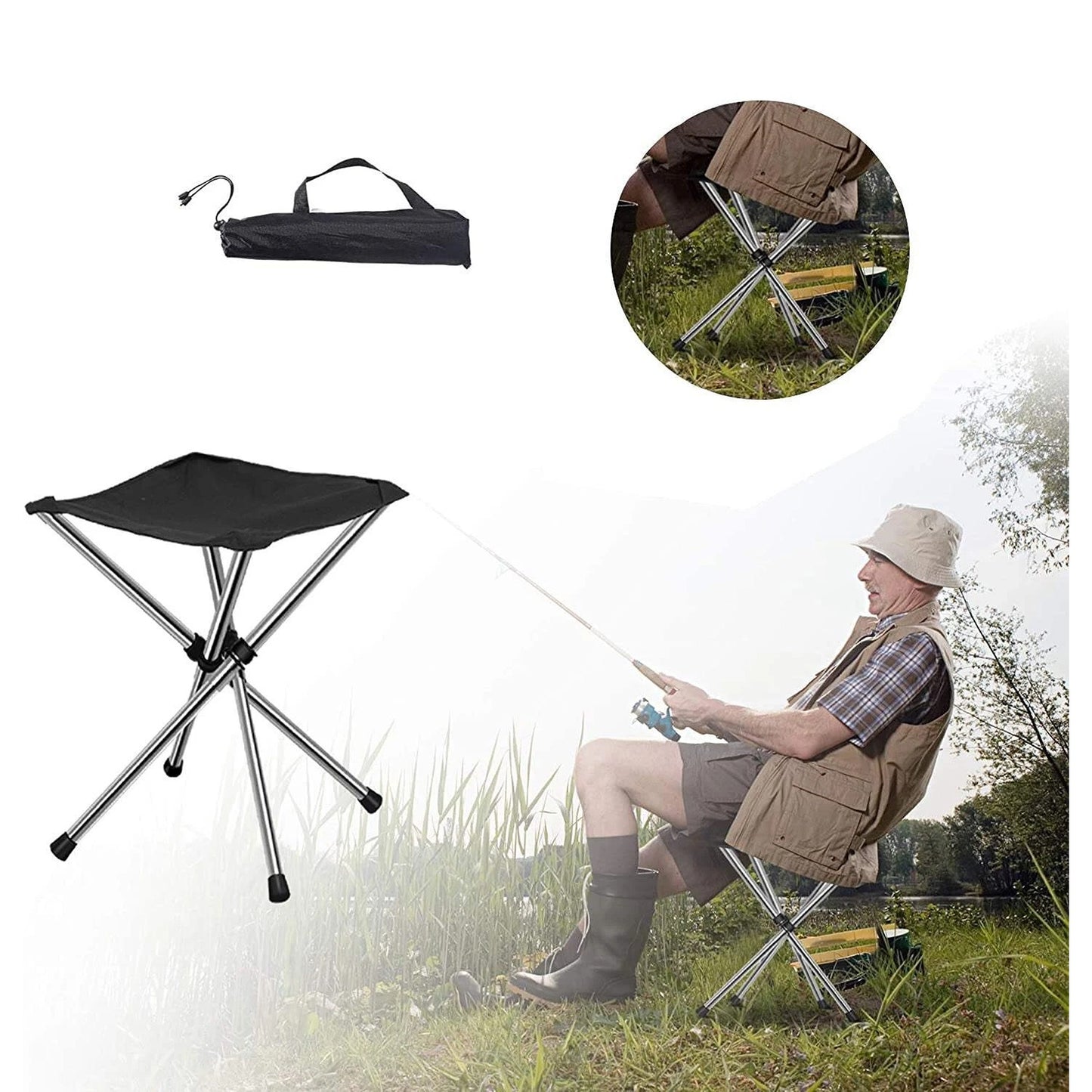 Mini Foldable Camping Stool Lightweight Portable Hiking Chair