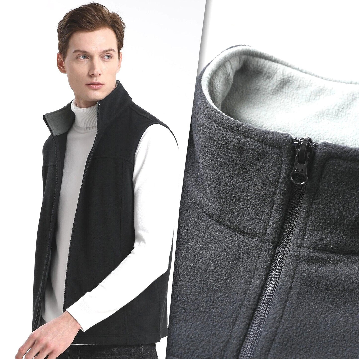 Unisex Soft Fleece Vest Medium Weight Sleeveless Outerwear