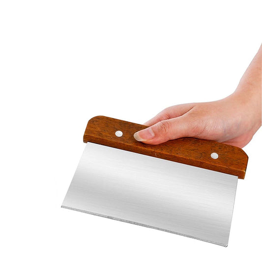 Stainless Steel Dough Scraper with Wooden Handle