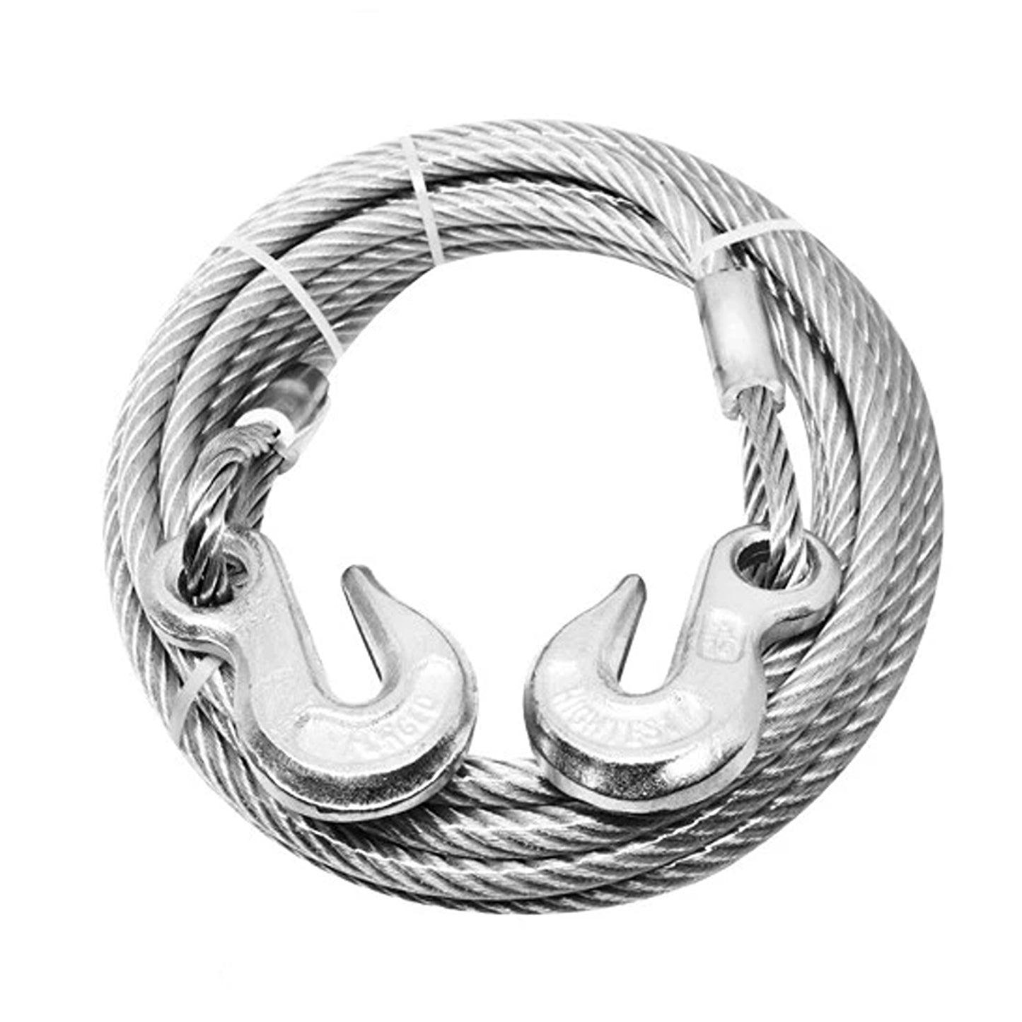 Heavy Duty Tow Cable 8mm Galvanized Steel Wire Rope with Hook Ends
