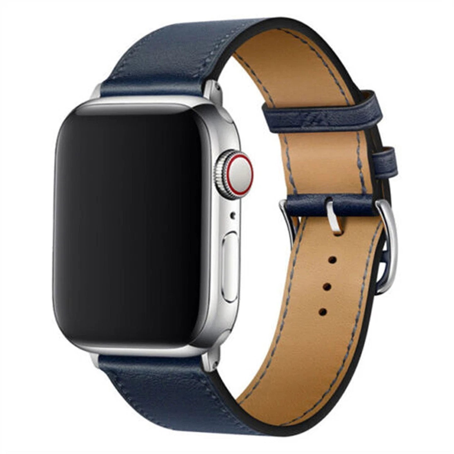 Genuine Leather Strap for Apple Watch Series 8 7 6 5 4 3 SE - Blue