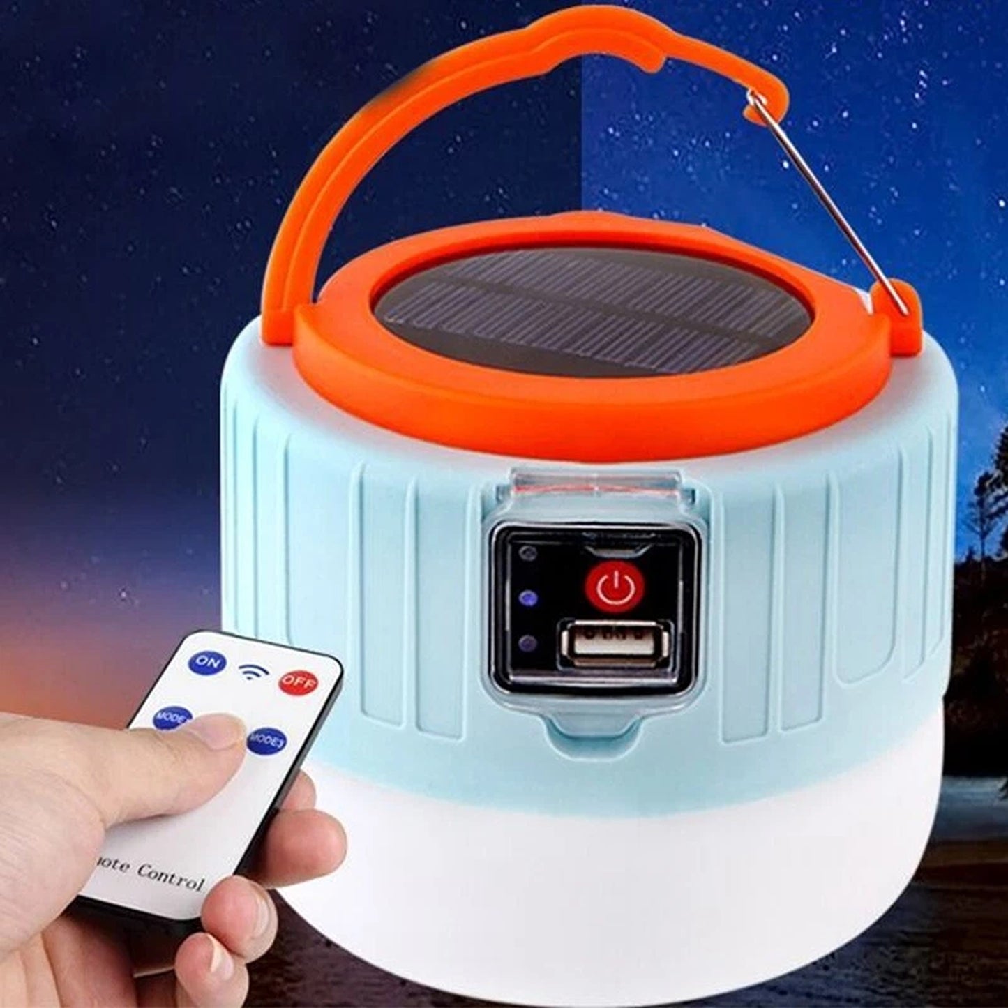 USB Rechargeable Solar LED Lantern for Camping and Outdoor