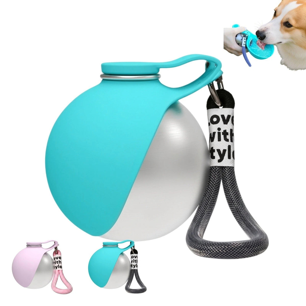 Dog and Cat Water Bottle Portable Travel Feeder Bowl for Outdoor Use