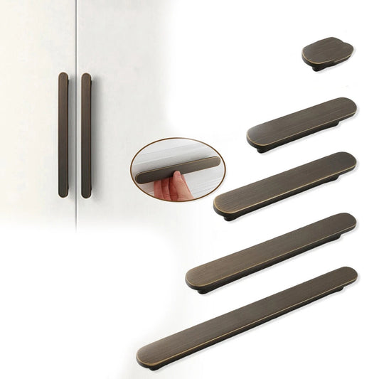 Simple Brass Door Handle Cabinet Pull Knob Wardrobe Handle 4 Sizes for Kitchen