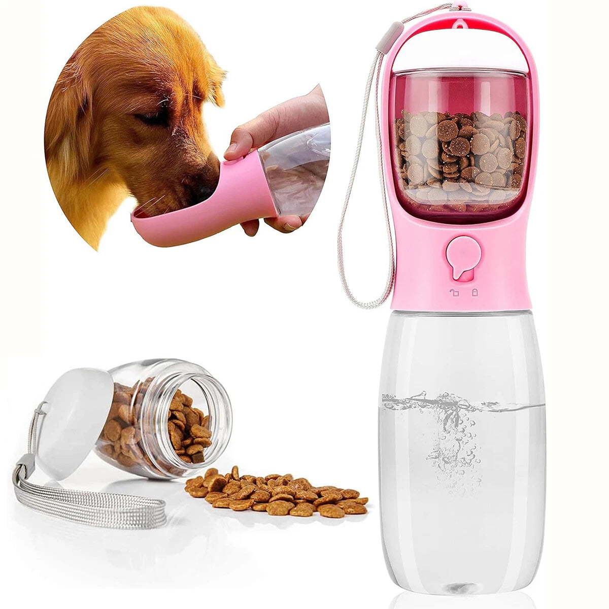 550ML Portable Pet Water Bottle for Dogs and Cats Travel Drinking Cup