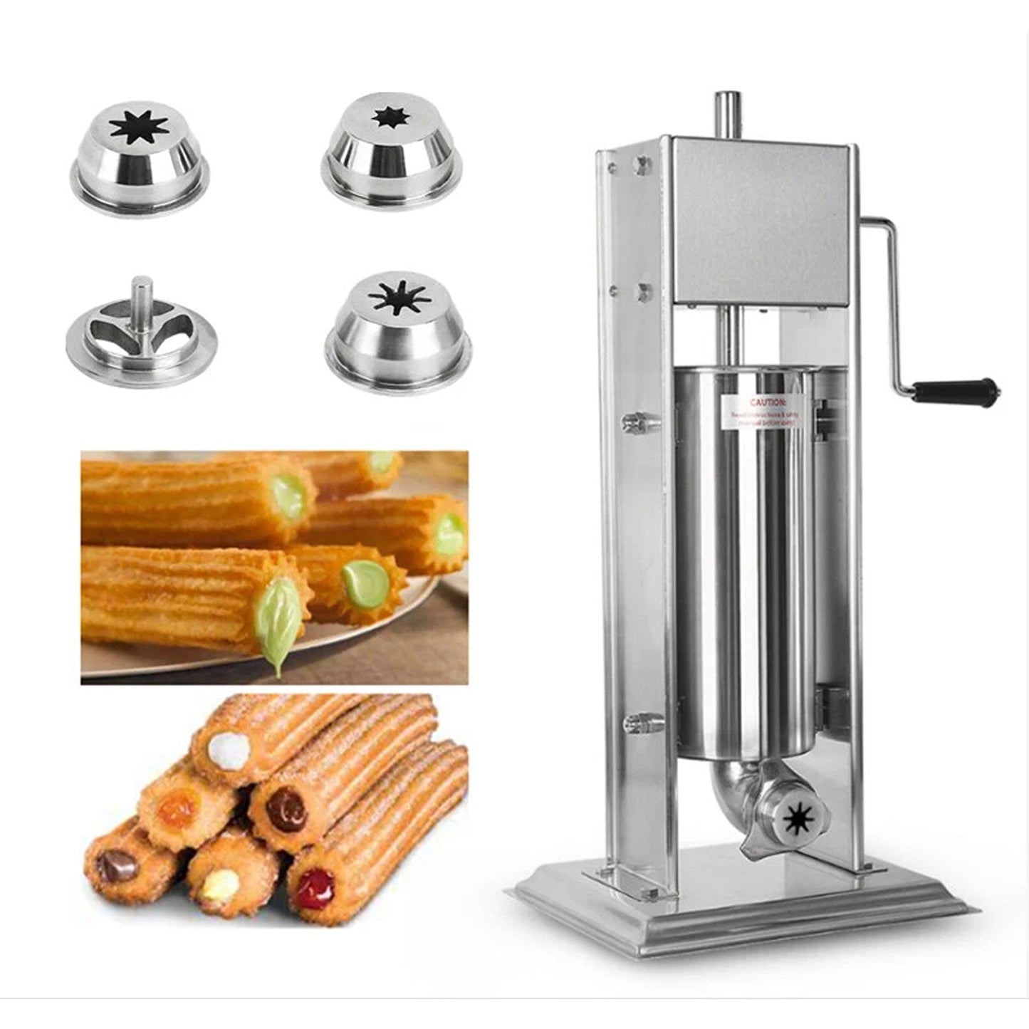 Manual Vertical Churros Maker 5L with Nozzles for Commercial Kitchens