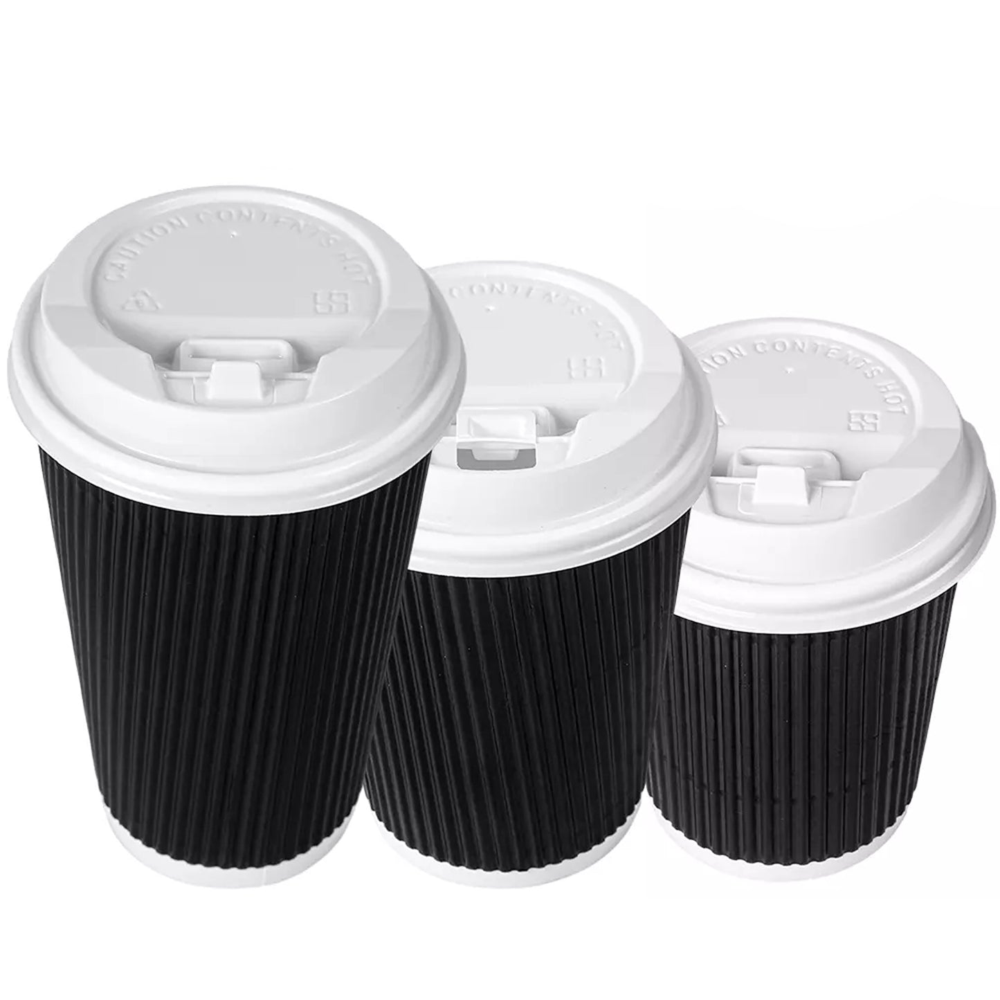 Triple Wall Coffee Cups Disposable Paper 8oz 12oz 16oz for Takeaway 50 Packs