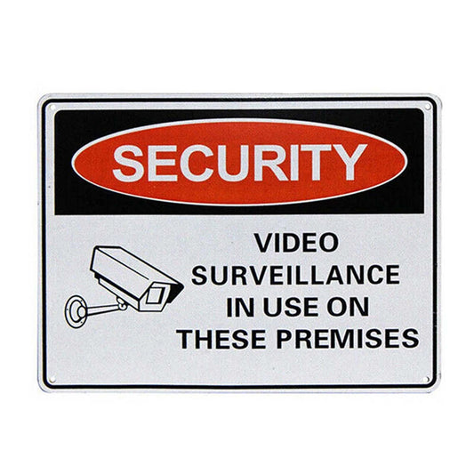 Video Surveillance Security Warning Sign 200x300mm Metal Board