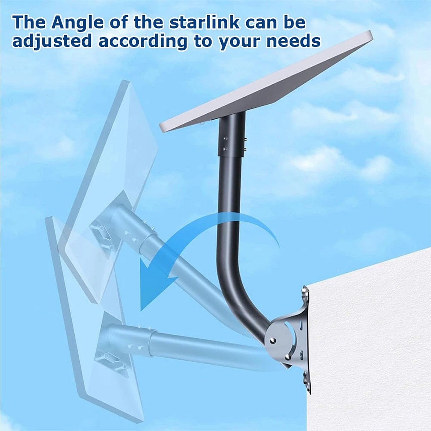 Adjustable Starlink Gen 3 Wall Mount Pole Adapter Kit