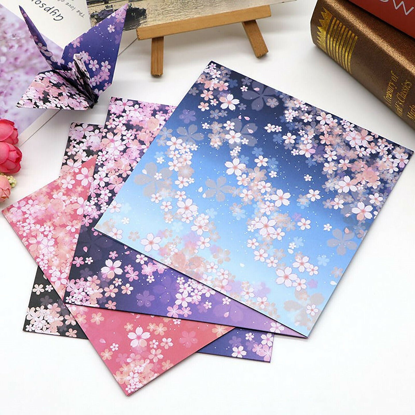 4 Style Japanese Sakura Origami Square Craft Paper