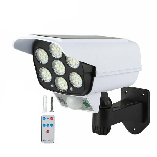 77 LED Solar Motion Sensor Light With Remote Garden Wall Security Lamp
