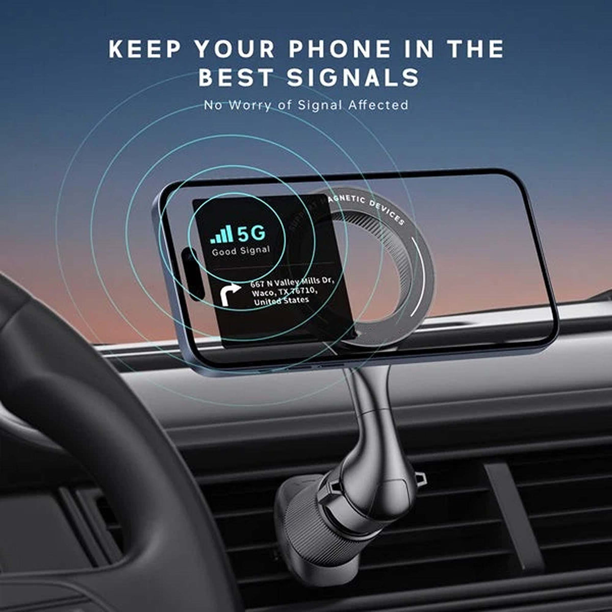 MagSafe Magnetic Car Mount Ring Phone Holder for Air Vent