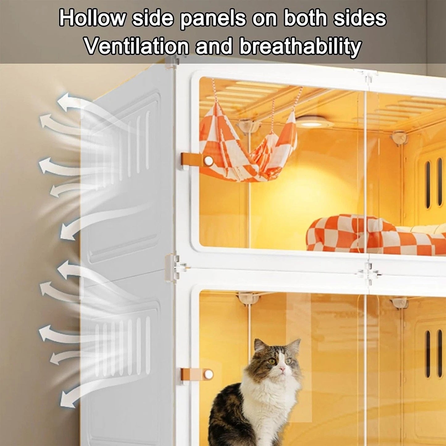 Indoor Cat House Furniture with Litter Compartment