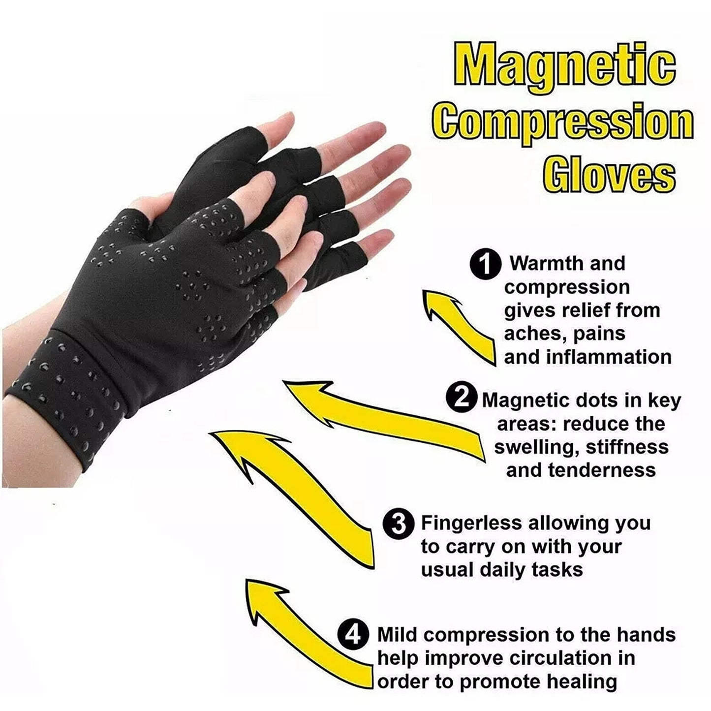 Magnetic Arthritis Compression Gloves for Joint Pain Relief
