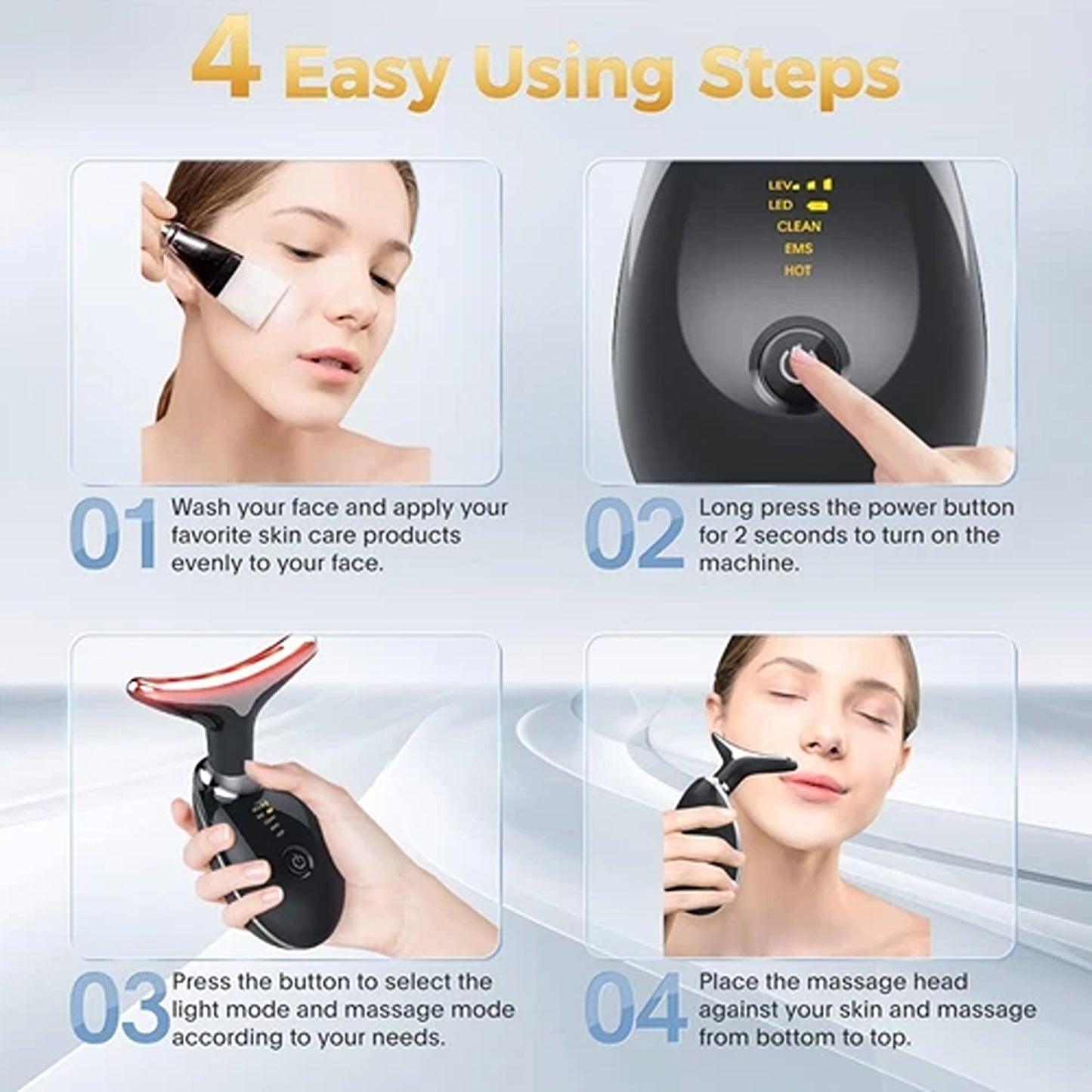 Face and Neck Massager for Wrinkle Reduction and Skin Firming