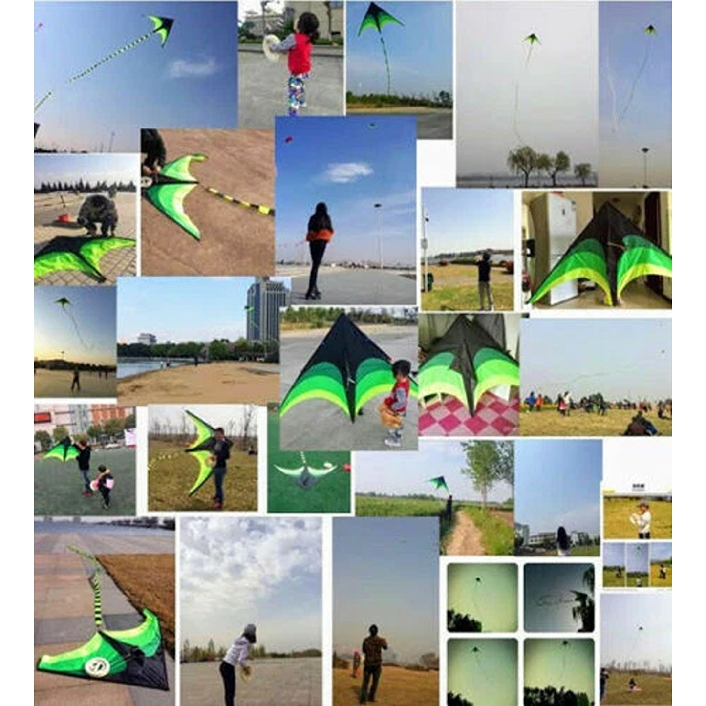 Large Delta Stunt Kite Kit with Wheel Line and Tail for Kids