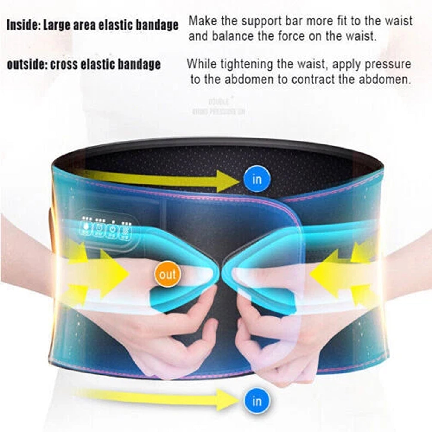 Electric Waist Vibration Massager with Heat and Support