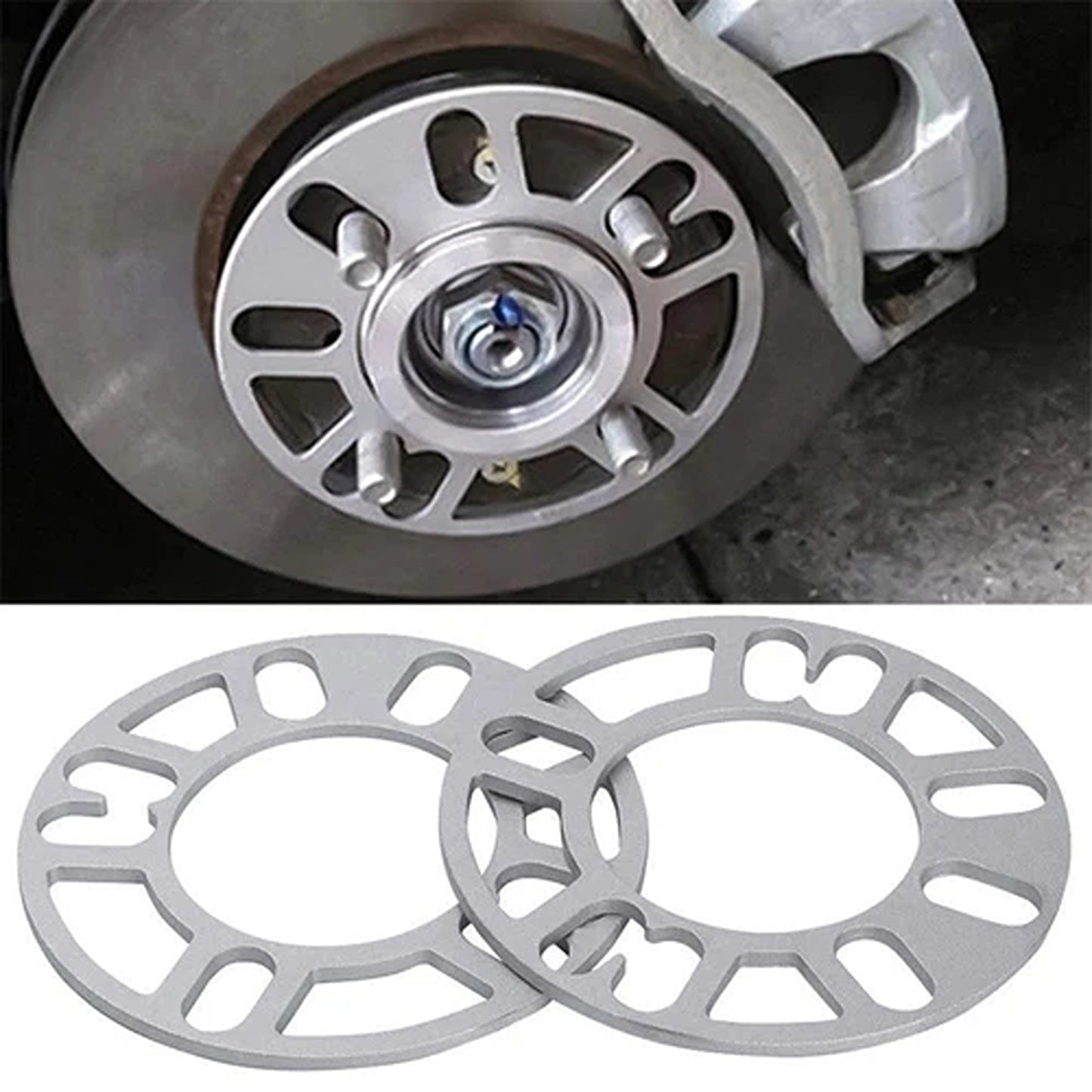 Aluminum Wheel Spacers 5mm for 4 and 5 Stud Vehicles 4pcs Set