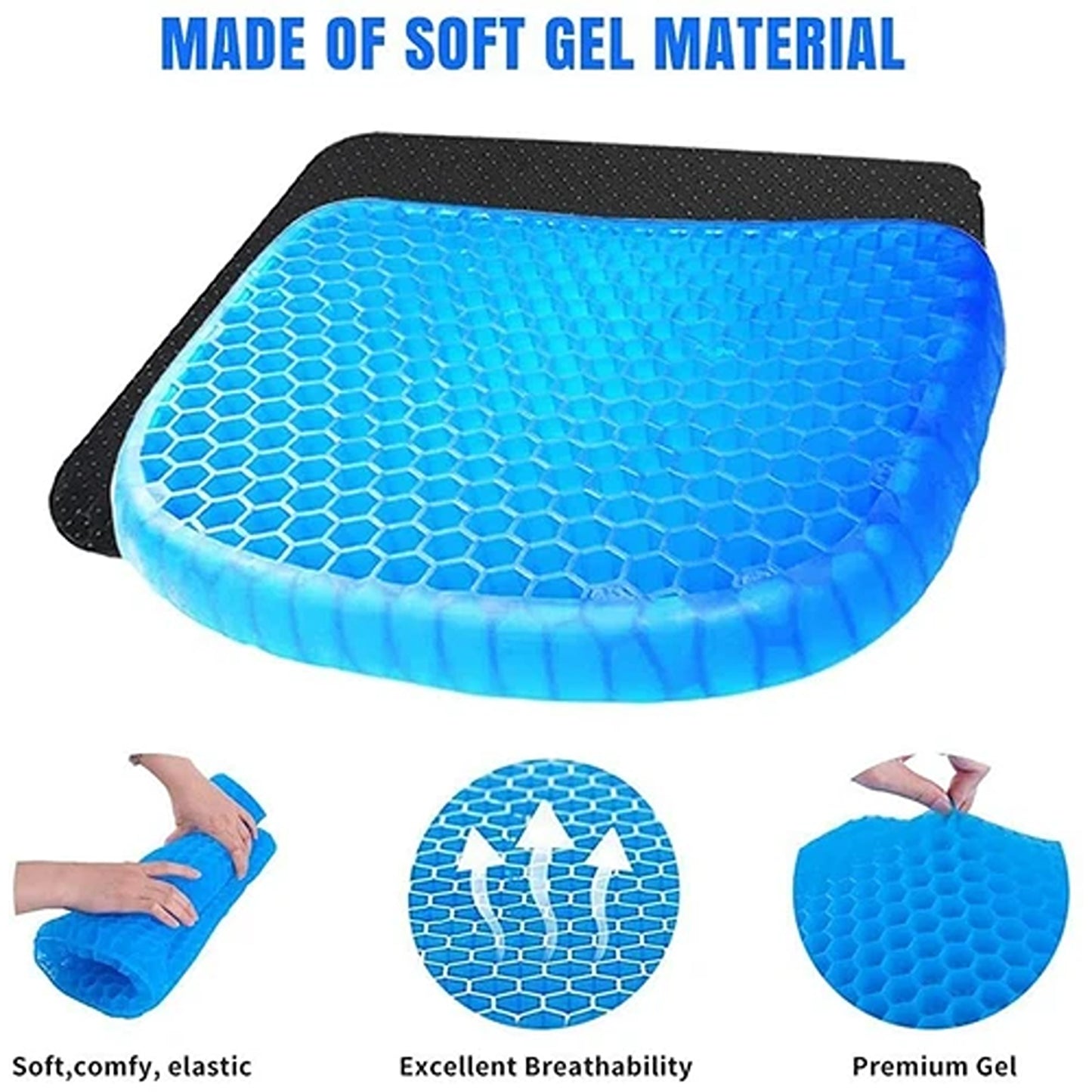 Gel Seat Cushion for Lower Back Pain and Pressure Relief