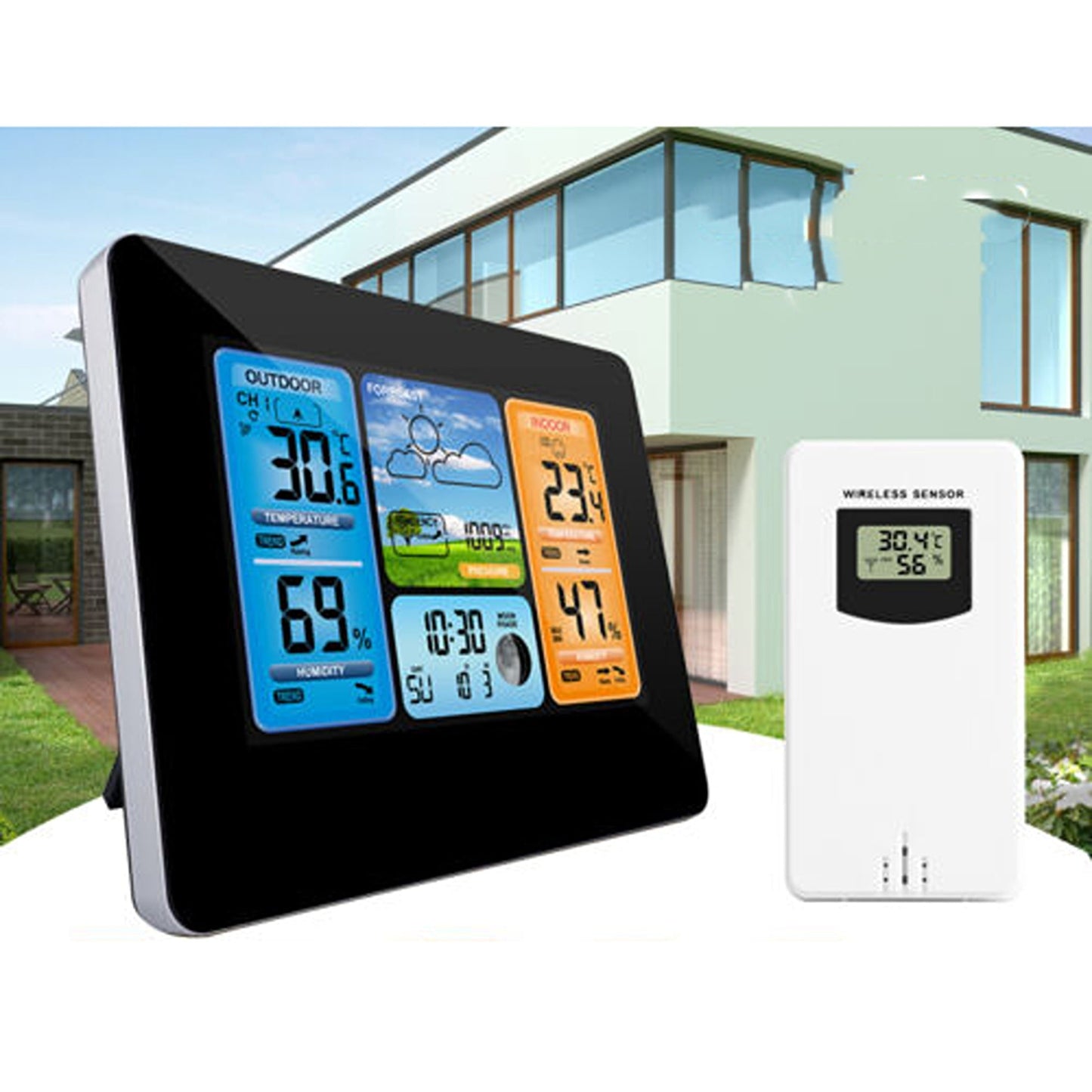 LCD Weather Station Clock Thermometer