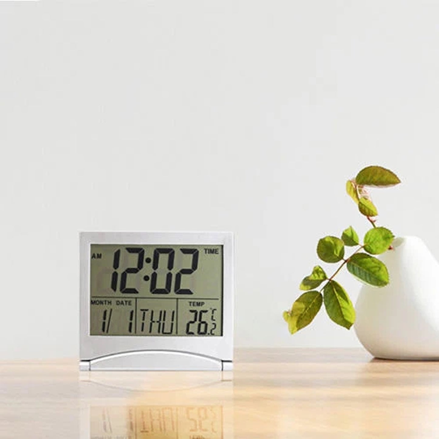 Home Desk Alarm Clock with LCD Screen Thermometer Timer and Calendar