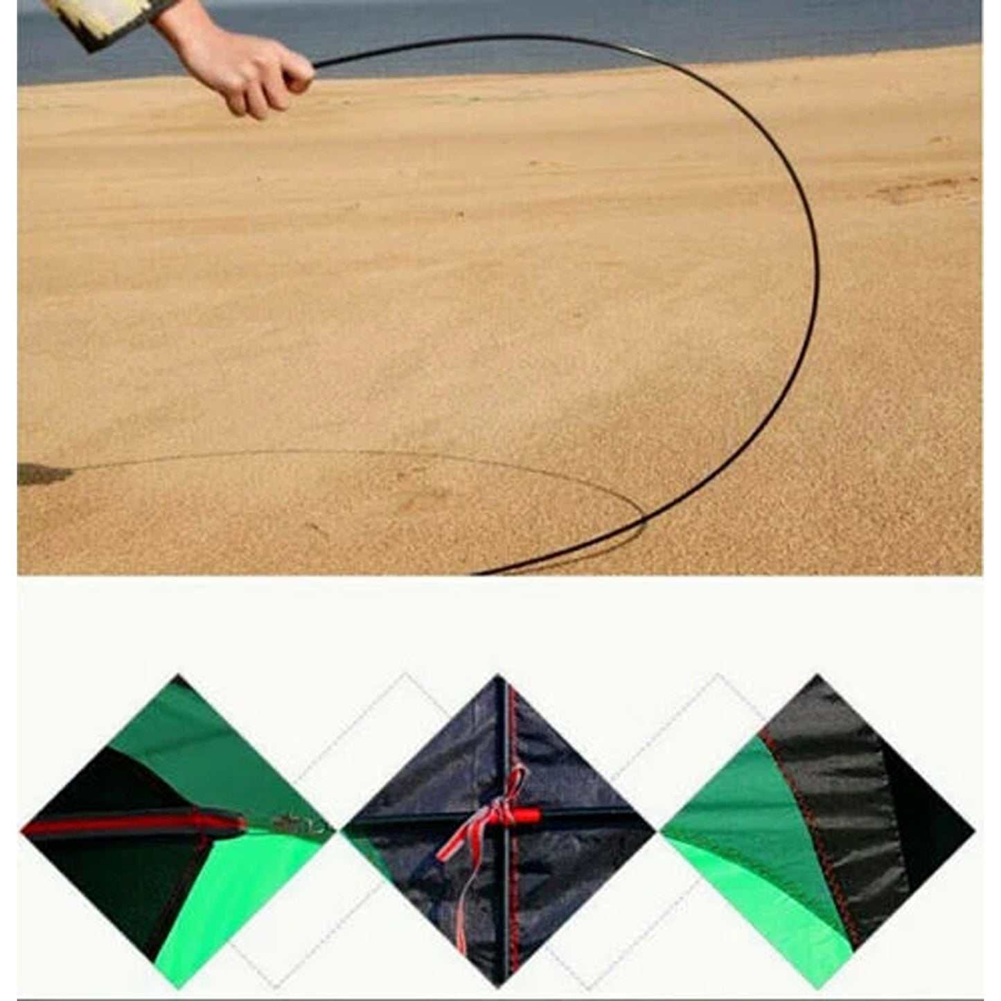 Large Delta Stunt Kite Kit with Wheel Line and Tail for Kids