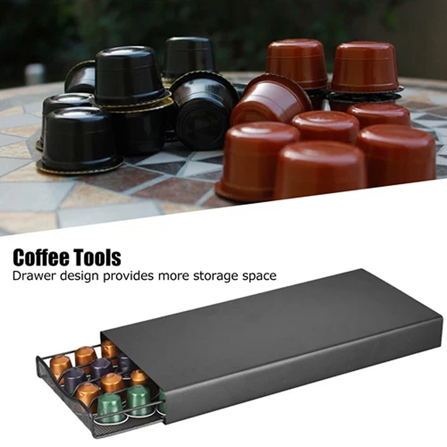 40 Coffee Pod Holder Drawer Rack for Nespresso Capsules