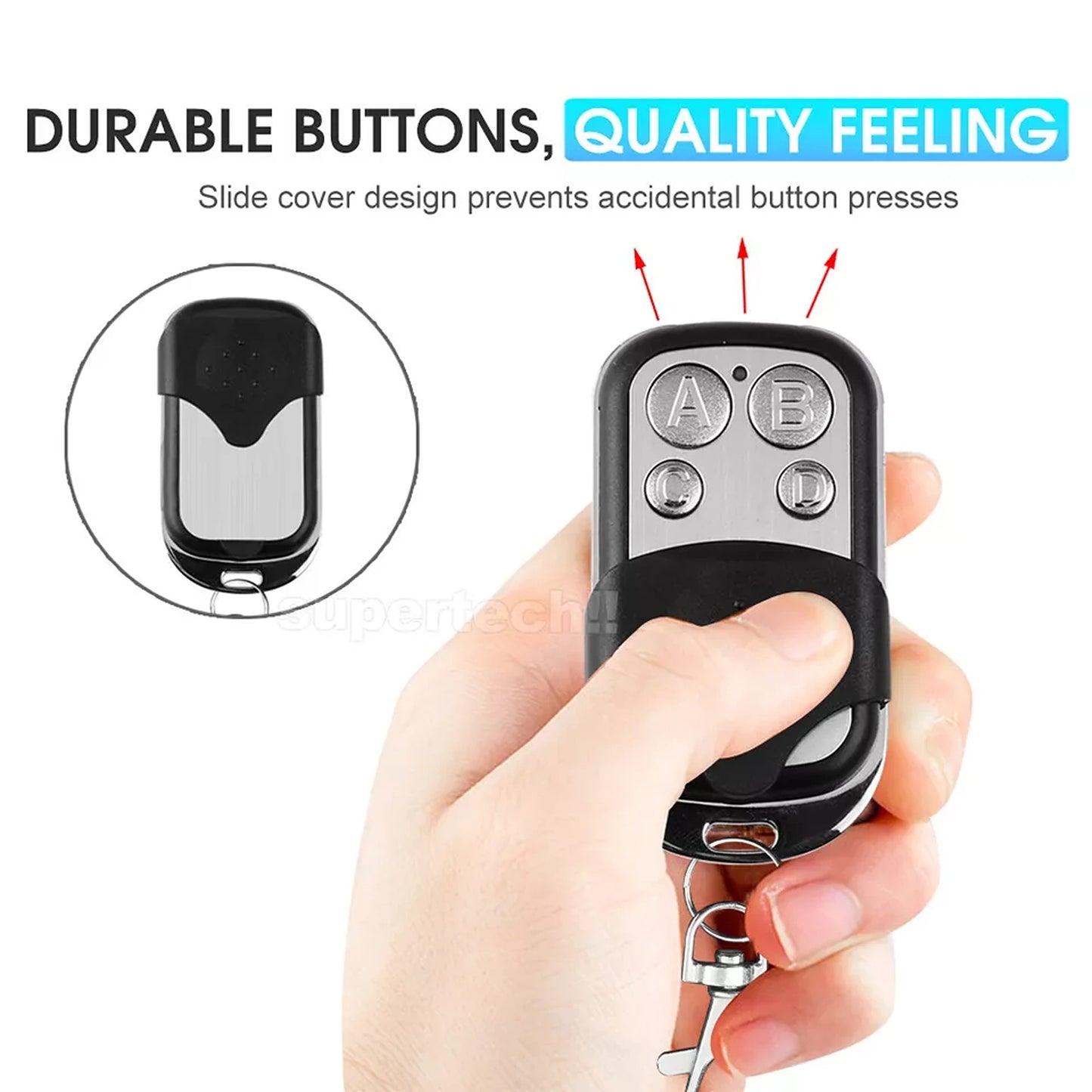 Universal Replacement Garage Door Gate Car Cloning Remote Control Key Fob 433mhz 2x