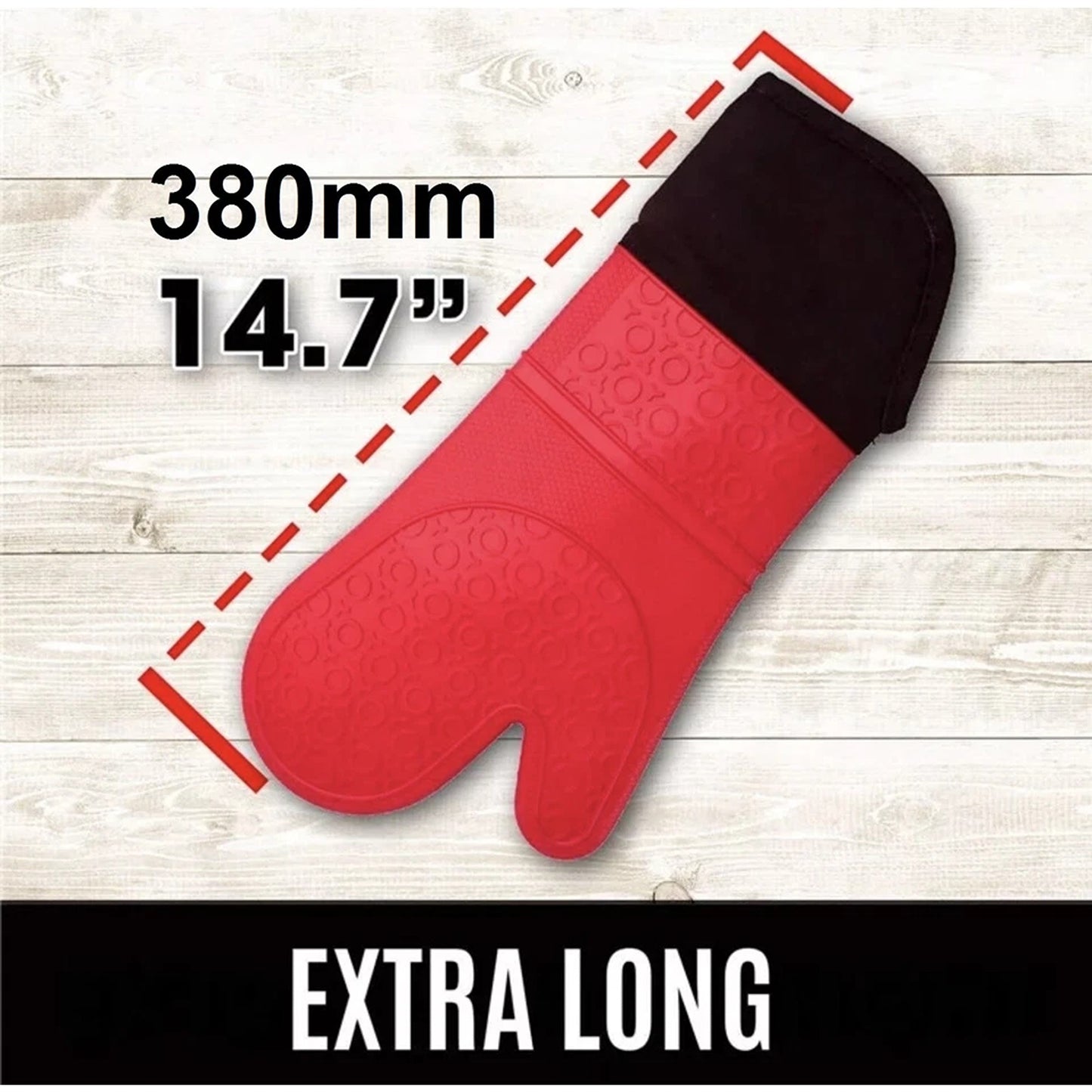 Purple Long Silicone Oven Mitt Heat Resistant Kitchen Glove